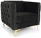 Fauteuil Joshua Velours Noir