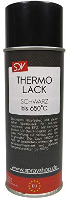 SDV Chemie Thermolack Spray schwarz bis 650°C 6X 400ml Auspufflack Ofenlack Motorlack Grill Lack