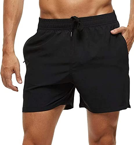 YuKaiChen Men's Swim Shorts with Zipper Pockets for Beach & Travel | Dark Mesh Lining for Modesty, Quick-dry & Chlorine-resistant, Color Stays Great for Beach, Pool & Vacation