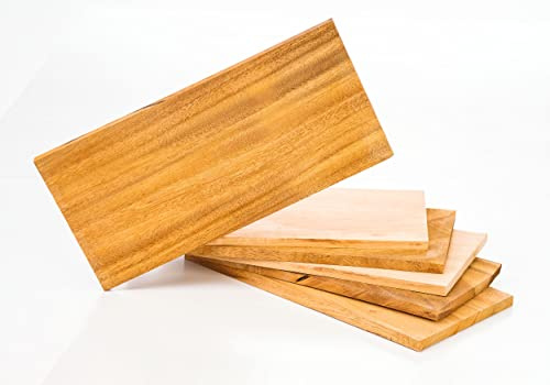 Campingman Confezione da 12 tavole XXL per affumicatura, in legno di hickory, per barbecue a gas, a carbone ed elettrici, ideali per pesce e carne, aroma di fumo speziato, 300 x 145 x 10 mm