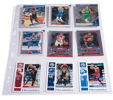 Leuchtturm 369511 Grande Easy Sammelkartenhüllen - 10er Pack, 9 Fächer, 98 x 68 mm, weichmacherfrei, für Sammelordner