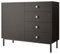 Mirjan24 Kommode Nutero 1D4SZ mit 4 Schubladen und Tür, quadratische Metallgriffe, Highboard, Anrichte, Sideboard, Mehrzweckschrank, Wohnzimmerschrank (Schwarz)