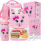 HTgroce 5PCS Brotdose Kinder Mit Fächern mit Trinkflasche, Lunch-Taschen, Lunchbox,Kühlakkus&Gabel - Lunchbox Kinder Set für die Schule oder unterwegs