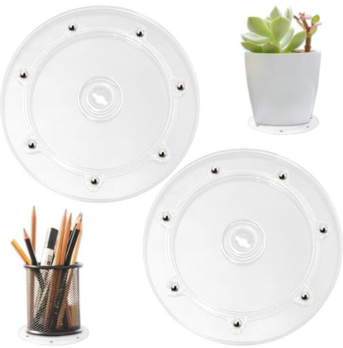 YCHYAN 2 Piezas de Especiero Giratorio Universal Transparente, Plato Giratorio de 15 Cm, Plato Giratorio de 360 Grados, Multiusos, Rodamientos con Bolas de Acero, Adecuado para Pantallas, Manualidades