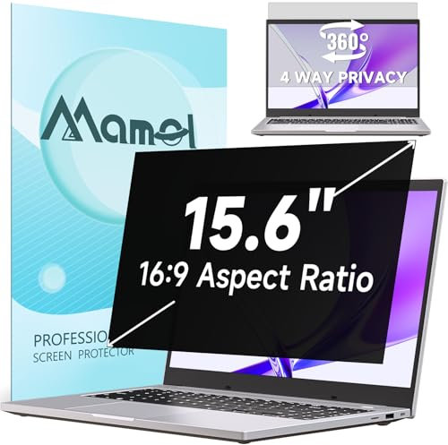 Mamol 360° Sichtschutz für 15,6 Zoll Laptop 16:9, Abnehmbarer Sichtschutzfolie, Anti Blaulicht Blendschutz Blickschutzfolie Displayschutz für Lenovo Hp Dell Acer Asus Thinkpad Envy Xps