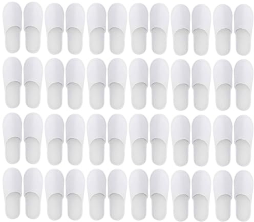 Pantofole Usa e Getta Antiscivolo, Pantofole Chiuse, In Spugna Premium, Ciabatte Monouso per Hotel, Spa, Casa, Viaggi, Unisex, Lavabili, Misura Universale, 24 paia