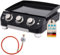 Skandika Plancha à gaz Palo | Plaque de cuisson à 3 brûleurs, égouttoir, barbecue à gaz transportable avec plaque plancha | Camping, bbq de table, jardin (sans couvercle)