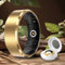 YD LIFE Smart Ring für Herren Damen - 2025 AI Fitness Tracker 5 ATM Wasserdicht mit Temperaturmessung,100+ Sportmodi,Schlafmonitor,Herzfrequenz, SpO2, Smartring für Android iOS (Gold, #10-20.1mm)