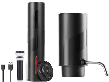 Abrebotellas de vino, rápido y eléctrico, juego de aireador de vino eléctrico, textura ABS, adecuado para restaurantes y abridor de servir