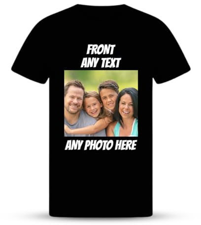 STREETWISE CLOTHING QUALITY CASUAL WEAR Personalised Unisex T-Shirt – Add Your Own Photo, Logo, or Text | 100% Cotton | Create a Unique Gift, Custom Celebration Tee, or Everyday Wear Black