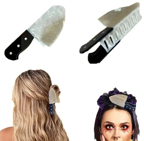 2pcs couteau forme cheveux griffes-punk gothique cheveux pinces pour les femmes, cosplay Barrettes pour la fête d'Halloween, pinces à cheveux mode alternative