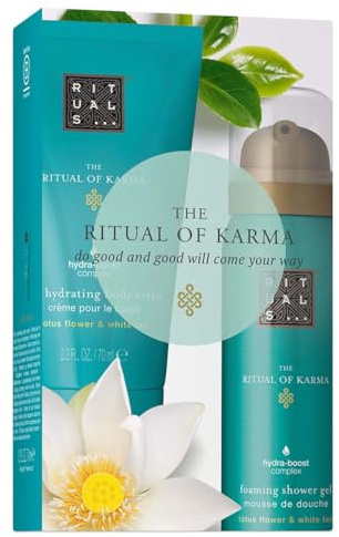 Rituals The Ritual of Karma Travel Set, Mini Shower Gel 50ml and Body Cream 70ml