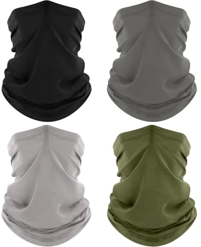 ROXUN 4-pack halsdamask, kylande andningsbar ansiktsmask UV-skydd halsduk vandring bandana för män/kvinnor