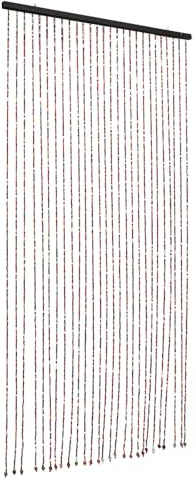 Tyvotrend Pärlgardin färgglad 27 trådar 90 x 175 cm, dörrgardin pärlor bambu | Bambu handgängad | 27 trådar 90 x 175 cm | rumsavdelare och insynsskydd | Vikbar och lätt | för dörr och balkongdörr