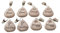 ToCi 8 x Tischtuchbommeln Set – Tischdeckenbeschwerer & Gewichte mit Clip – Tischdeckenhalter/Vorhangbeschwerer im Beach-Look – Polystone Clips für Decke, Duschvorhang & Vorhang