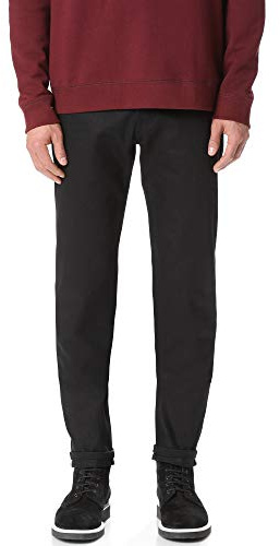 Naked & Famous Denim Men's Easy Guy - Solid Black Selvedge Pants, Black, 30