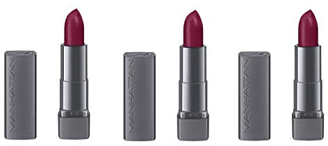 Manhattan All In One Matte Lippenstift, Matter Lipstick für definierte Lippen und ein langanhaltendes satin-mattes Finish, Farbe Hot Burgundy 900, 1 x 4 g