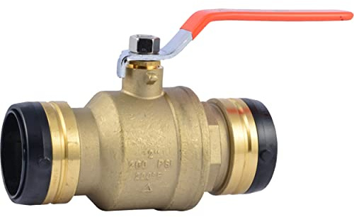 SharkBite 2 Inch Ball Valve, Push to Connect Brass Plumbing Fitting, PEX, Copper, CPVC, PE-RT and HDPE Pipe, UXLBV54