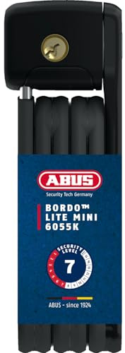 ABUS Faltschloss Bordo Lite 6055K - mit SR-Halterung - Extra-leichtes Fahrradschloss, ideal für Rennräder - ABUS-Sicherheitslevel 7 - 60 cm, Schwarz