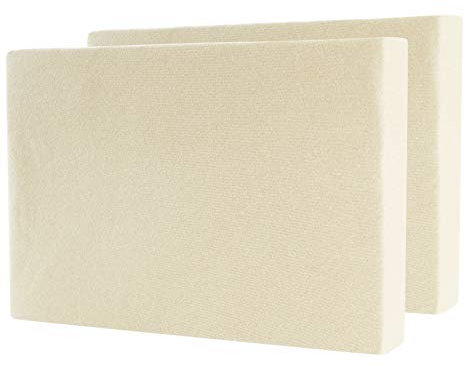 2er Set Spannbettlaken - Serie Maya Doppelpack Spannbetttuch für Matratzen bis 40cm - 200x220cm für Boxspring- und Wasserbetten, Creme Naturweiß, 100% Baumwolle, hochwertige Verarbeitung, mit Gummizug
