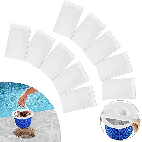 Gadom Pool Skimmer Socks, 10 Pcs Pool Skimmer Net Nylon Fabric Pool Leaf Filter Socks Protect Your Inground or Above Ground Pool, for Removes Slag Leaves, Pollen, Insects, Hair, Small Particles