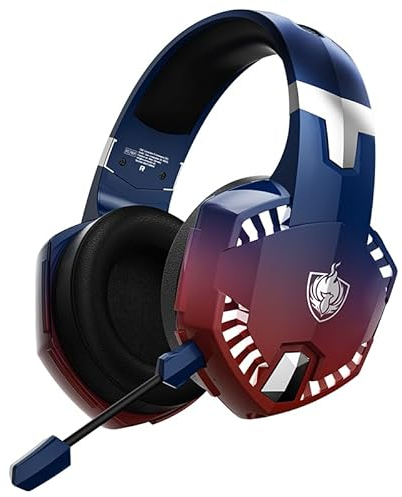 YOTMS Wireless Gaming Headset for PS5, PS4, PC, Switch - 7.1 Surround Sound, Detachable Noise Cancelling Mic, 2.4GHz Wireless & 3.5mm Wired Modes (Electric Blue)