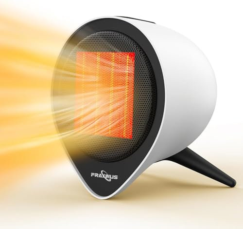 Mini Calefactor Cerámico 1500W, Estufa Electrica con Temporizador de 15H, Calentador Eléctrico Pequeño, Protección Contra Sobrecalentamiento y Vuelco, Para Casa, Habitaciones y Oficinas - Blanco.