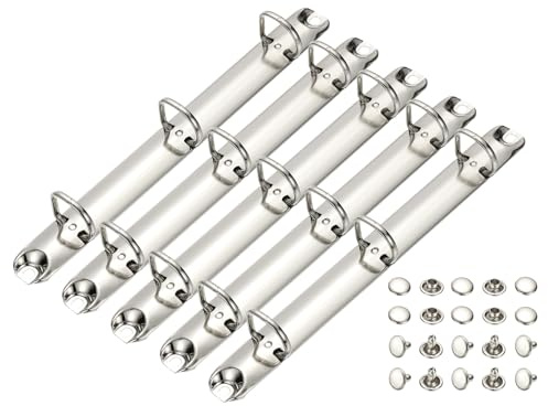 PATIKIL A5 3 Anneaux Mécanismes Reliure, 5 Ensembles 0.63 D Anneau Remplacement Reliure Planificateur Feuilles Mobiles Dos Reliure pour Rangement Papier Accessoires Dossier, 20mm Argenté