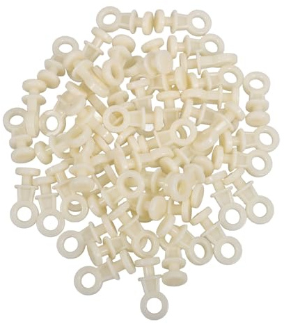 ORFOFE 100pcs PVC Curtain Track Rollers Smooth Motion and Anti-Fall Design, Beige Plastic Slide Rail Pulley Accessories for Window and Curtain Use in Variety of Settings