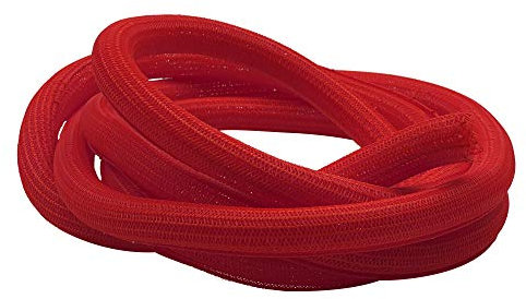 Electriduct 1/2 Hook Self Closing Sleeve Braid Wrap Around Sleeving Flame Retardant Flexible Mesh Cord Cover Cable Protector Wire Organizer - 10 Feet - Red