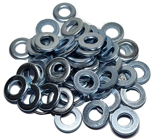 Rondelle M6 DIN125 a forma di A, piatte, zincate, rondelle per carrozzeria in acciaio zincato (M6, 50)