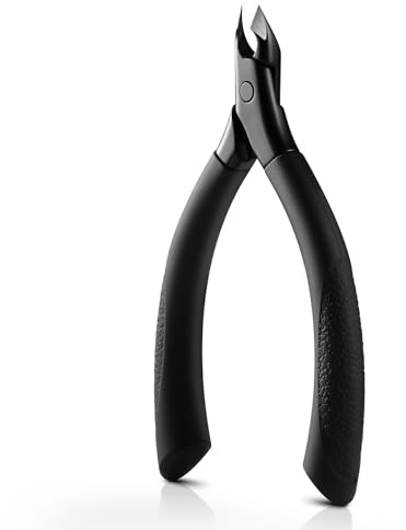 BEZOX Cuticle Trimmer for Salon-Worthy Nails - Professional Half Jaw (5 mm) Cuticle Clippers with Anti-Slip Silicon Handle, Precision Cuticle Cutters Premium Manicure Tool - Dark