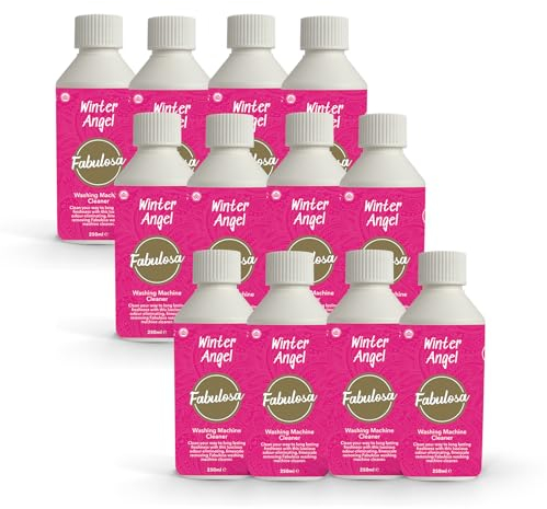 Fabulosa Limescale Remover and Washing Machine Freshener, Odour Removing, Deep Cleaning Washing Machine Cleaner, 250ml, 12 Pack, Winter Angel