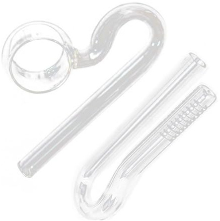 Leefasy Glass Lily Pipe Aquarium Inlet and Outlet Set with Surface Skimmer, 17mm Clear Filter Tube for Planted Freshwater Tanks