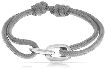Made by Nami Surfer-Armband Herren & Damen • Segeltau Armband Handgemacht & Geflochten • Maritimes Armband • Minimalistisches Armband • 100% Wasserfest & verstellbar • Geschenke Männer (Grau Silber)