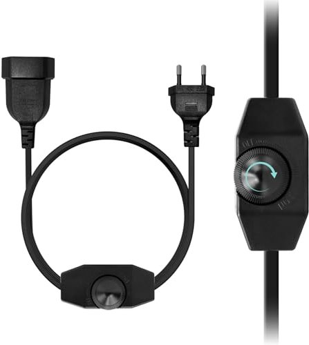 KSIBNW Variateur de réglage LED 220 – 240 V, 2 m interrupteur variable rotatif silencieux réglable avec interrupteur et prise pour ampoule LED Noir
