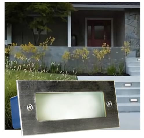 QICBYING Luminaire De Jardin Enterré Rectangulaire - 220V Spot Encastrable LED Exterieur, Projecteurs Encastrés Extérieurs Étanches IP65 Lumières d'angle D'escalier(White Light,B(5W))