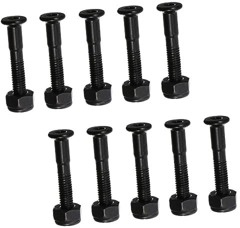 WHAMVOX 40sätze Longboard Montage Schrauben Set Skateboard Befestigung Schrauben Set Schwarze Befestigungsbolzen Muttern Robust