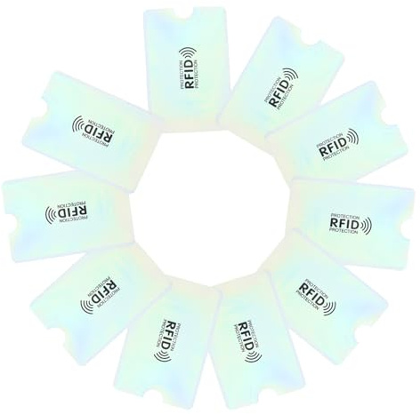 VILLFUL 10pièces Housse Protection Porte-cartes Rfid Antipiratage Étui Mince Réutilisable Pour Cartes Identité Et Cartes De Crédit