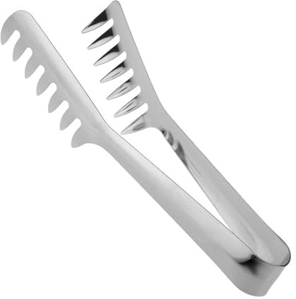 Pince de service alimentaire – Pince à pâtes | Pince à spaghetti en acier inoxydable | Pince à spaghetti à poignée confortable | Pince à spaghetti en forme de peigne pour servir de longues nouilles,