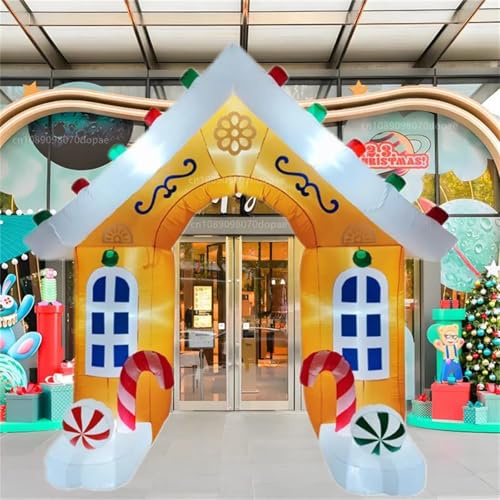 LKHLTBF Arco Gonfiabile Natalizio da 2,7 m/9 Piedi con Luce LED incorporata, Decorazione per Interni ed Esterni, per Feste in Giardino, Divertimento e Carnevale