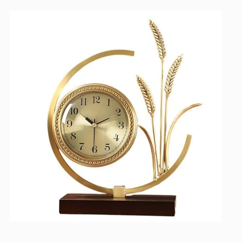 Lizhuzhuzs28 Horloge de Table Horloges de cheminée for Salon, Bureau, en cuivre, silencieuse, à Quartz, en Laiton, décoration Artistique for la Maison Pendule à Poser