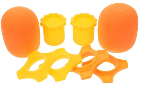NOLITOY Set De Protections Microphones Anti-chute Et Anti-éclaboussures Avec Protections Mousse Orange Épaisses Anneaux Antidérapants Et Manchons Adaptés Pour Performances Et Interviews