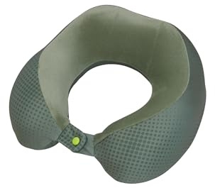 American Tourister Travel Accessories - Resekudde med memory foam, ergonomisk och bekväm nackkudde för flygplan, bil och tåg, 30 cm, Grön (Olive/Lime)
