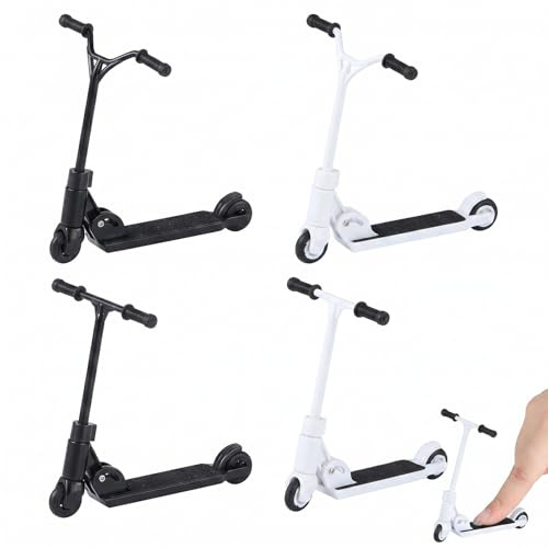ITCGOB Lot de 4 Finger Scooter Mini Skate Doigt - Modèles Y-Bar et T-Bar (Noir et Blanc) - Jouet de Doigt pour Adolescents et Adultes - Idéal pour Fingerboard et Entraînement Freestyle