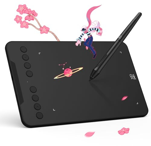 XPPen Updated Deco Mini7 V2 Drawing Tablet-16384 Levels of Pressure Battery-Free Stylus, 7 x 4 OSU Drawing Pad, 8 Hotkeys for Digital Art, Teaching, Gaming Graphic Tablet for Chrome, PC, Mac, Android
