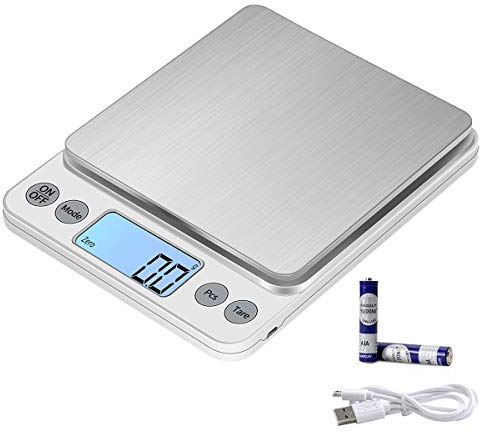 KUBEI Upgraded Larger Size Digital Food Scale Weight Grams and OZ, 5kg/0.1g Kitchen Scale for Cooking Baking, High Precision Electronic Scale with LCD Display