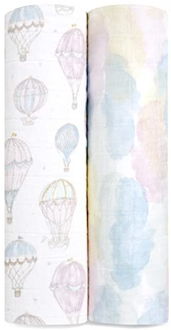 aden + anais™ große Bio-Baumwoll-Musselin-Pucktücher Above The Clouds in 2er-Packung