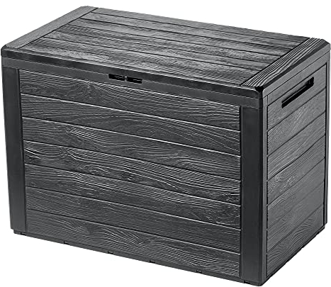 KADAX Baule da giardino 190 litri, contenitore in plastica, per cuscini, giocattoli per bambini e cuscini da seduta, per giardino e terrazza (antracite)