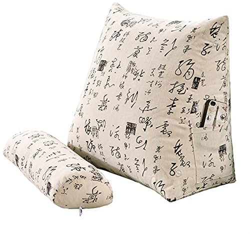 Dreieck-Taille-Kissen-Wurfkissen-Rückenlehne für Bettwattungsbaumwoll-Leinen-Dreieckkissen für Sofa waschbar (Color : G)